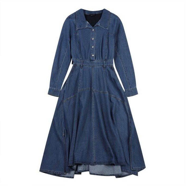 백화점정품   코데즈컴바인 오픈카라 뒷밴딩 A라인 원피스 CJADO503W2