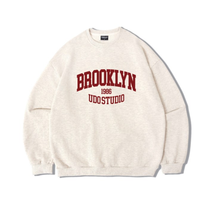 매장정품 언더오프 UNDEROFF 어센틱 릴렉스드 브루클린 맨투맨 스웨트 오트밀 UT102OATMEAL 601739