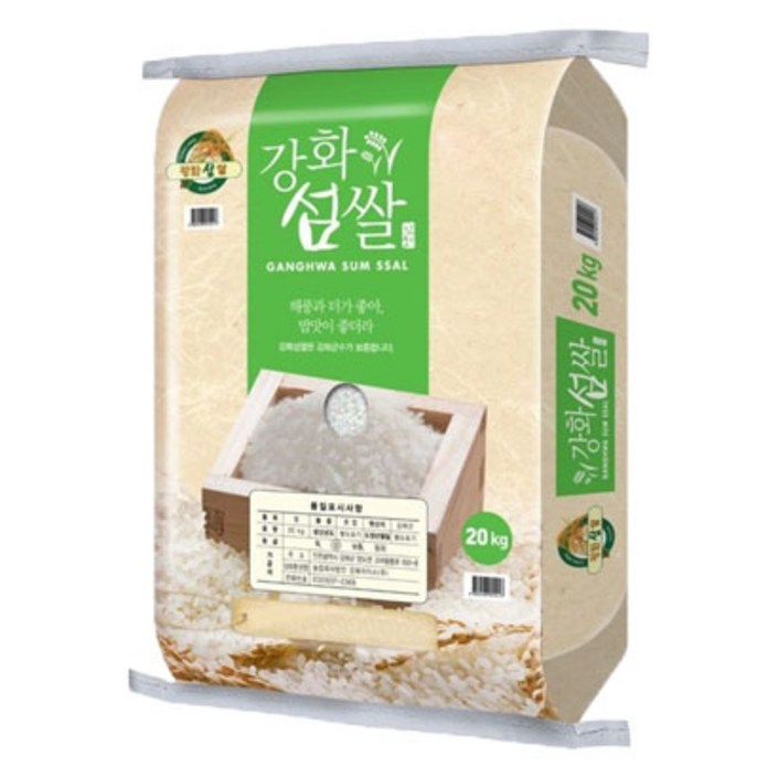 22년 햅쌀 밥맛좋은 강화섬쌀 20kg 상등급 강화도 특상품 강화쌀, 20kg, 1개