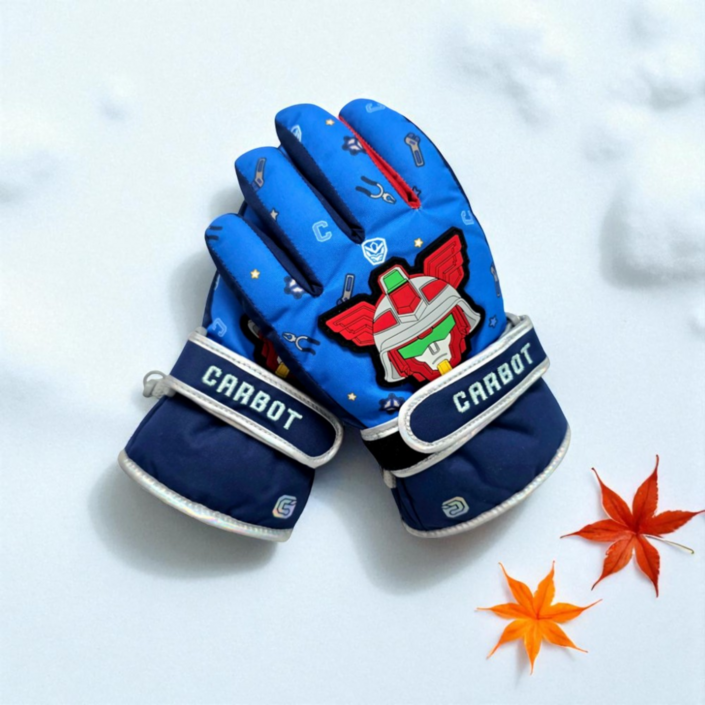 헬로카봇 16 마이티가드X 아동 겨울 방한 장갑 글로브 기모 스키 캐릭터 남아 키즈 스트랩