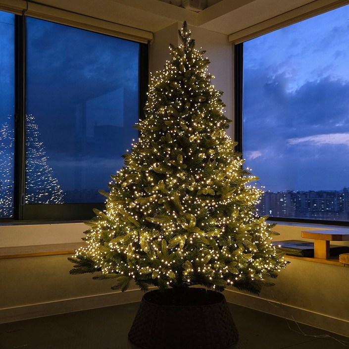 에버렐 네츄럴 감성 크리스마스트리 트렌디한 투톤 PE 트리 세렐, 트리+전구