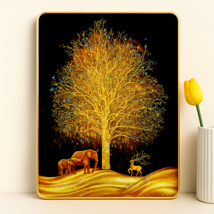 돈들어오는 황금 돈나무 액자 개업 집들이 선물 인테리어 소품 그림