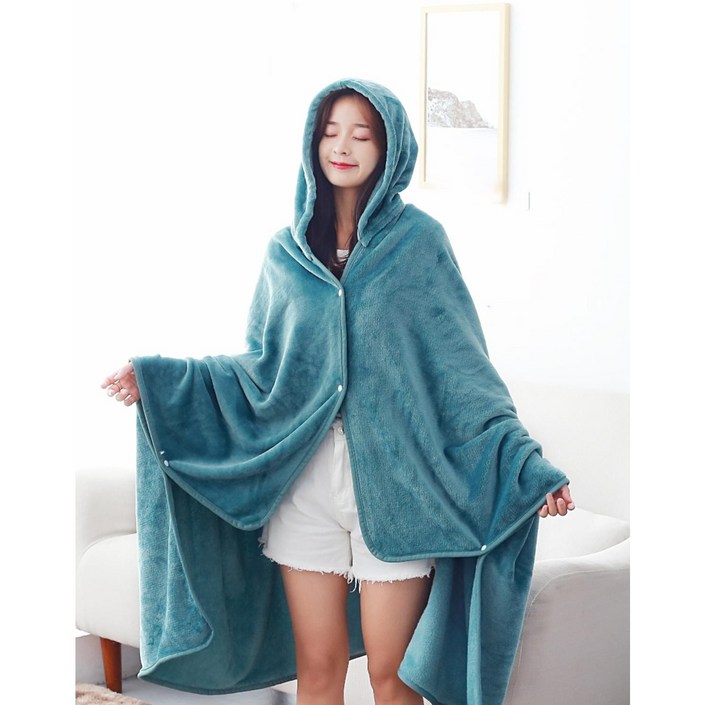 sellux 학생 똑닥이담요 후드케이프 망토담요