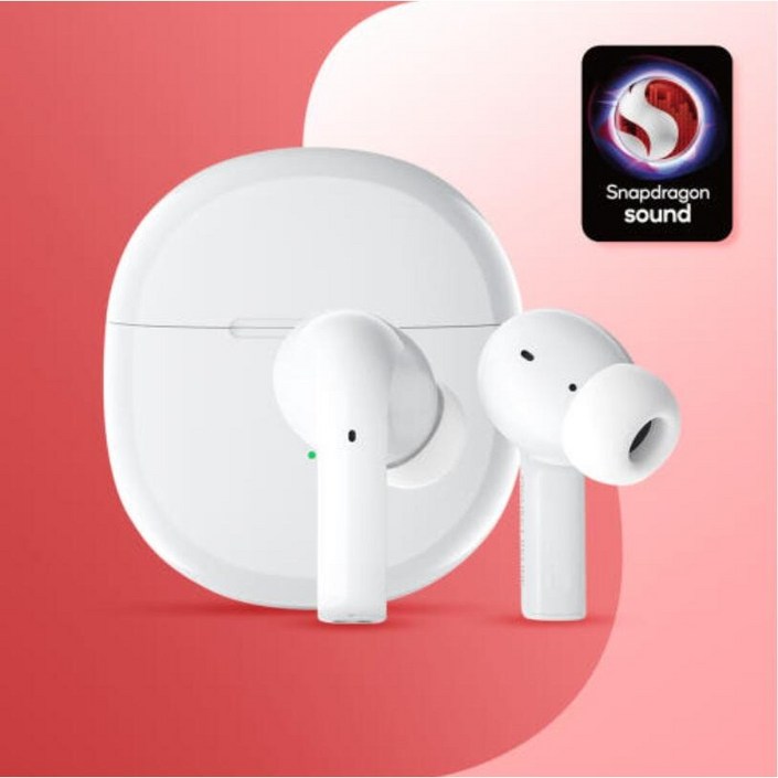 QCY 프로젝트 리파인 T18R 멀티포인트 블루투스 무선 커널형 인이어 이어폰 화이트 스냅드래곤 APP