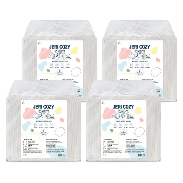 제리코지 디센트 애견패드 대형50g SAP 6g, 4개, 40개입 제리코지 디센트 애견패드 대형50g SAP 6g, 4개, 40개입