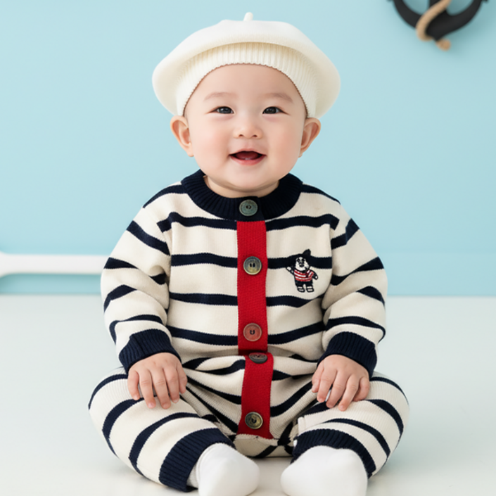 몽실이 마린 퍼피 니트 우주복 봄 외출복 유아동 실내복