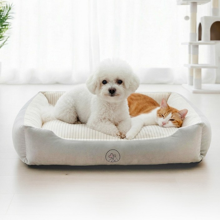 KOAPET 프리미엄 럭셔리 항균 탈취 SILVER 침대 매트리스 쿠션 방석 3in1 특허보유, 1개, 화이트  그레이