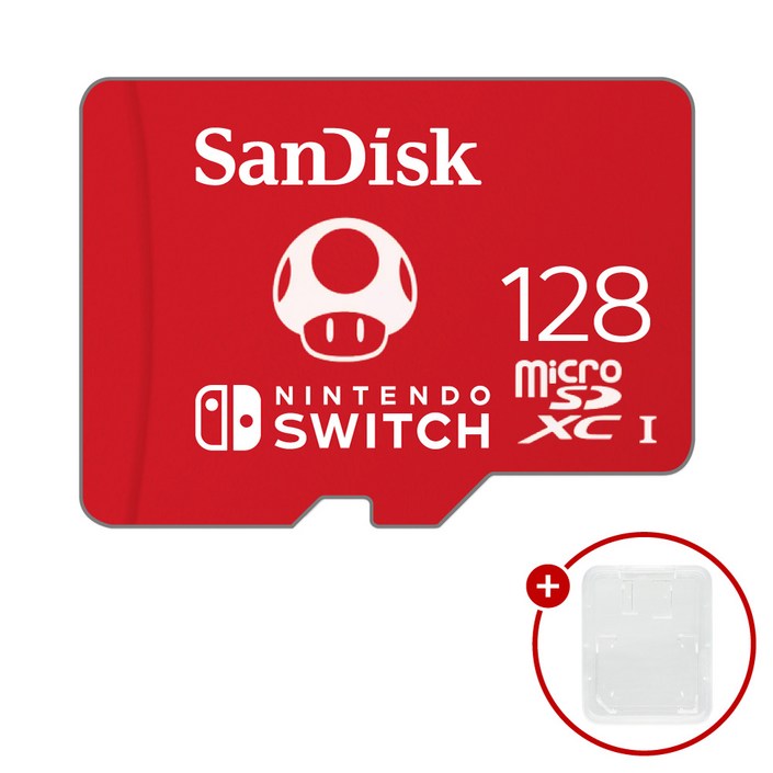 샌디스크 닌텐도 스위치용 마이크로SD 메모리카드 SDSQXAO  SD카드 케이스