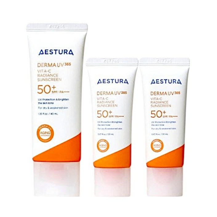 에스트라 더마UV365 비타C 광채수분 선크림 40ml20ml2개