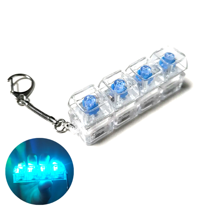 해나다 키캡키링 투명 LED 청축 딸깍이