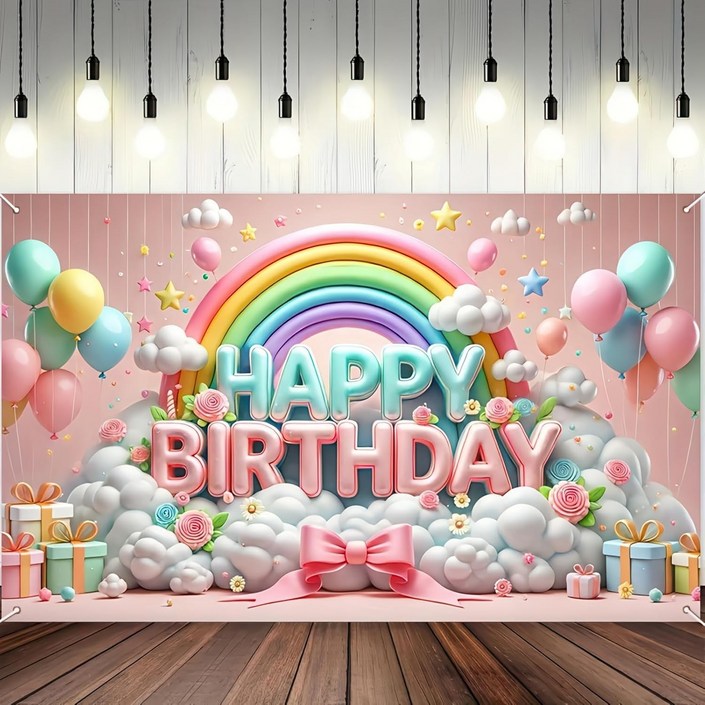 태쓰 생일 파티 현수막 남아 여아 엄마 아빠 생일 배너 2