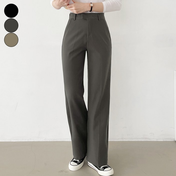 여리진 여성용 편안한 데일리 베이직 일자 슬랙스 팬츠 3color
