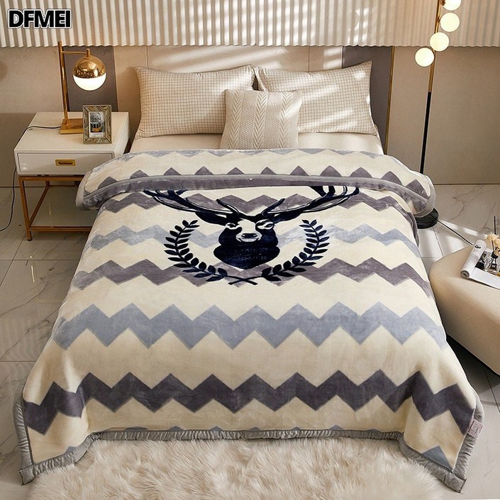 SKANDSALO 옛날 레트로 느낌 두꺼운밍크담요 극세사이불 집순이담요 차박