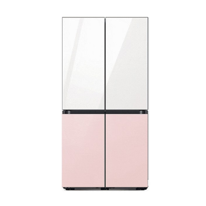 삼성 비스포크 냉장고 4도어 키친핏 615L 글램화이트글램핑크 RF60B91C355