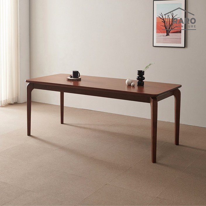 라로퍼니처 라인 1900 참죽나무 원목 6인 식탁 세트