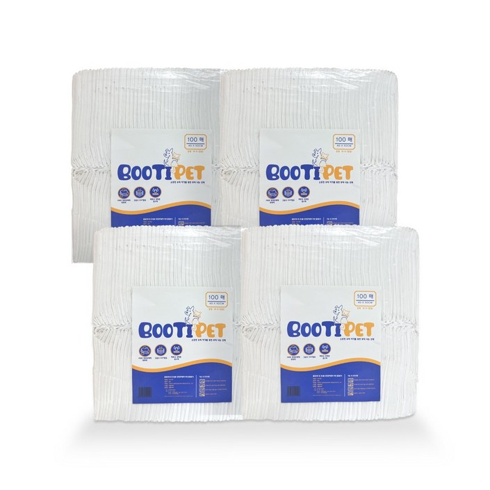 부티펫 가성비 배변패드 소형 18g,400매,SAP 1g, 4개, 100개입