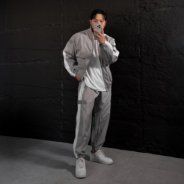 빅사이즈운동복 AZ반광 추리닝 세트 트레이닝 바람막이 커플룩