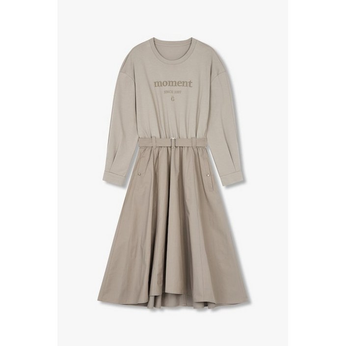 [GCUT] 저지 우븐 믹스 맨투맨 원피스_카키 7255137103 1128872