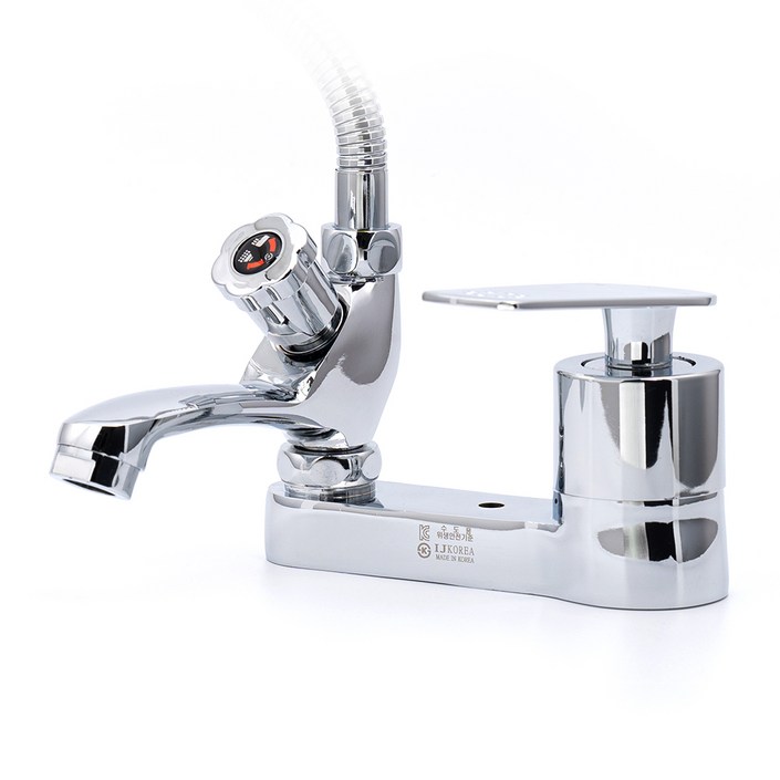 클린 투홀 세면대 샤워겸용 수전 PCR104, 1개, 크롬