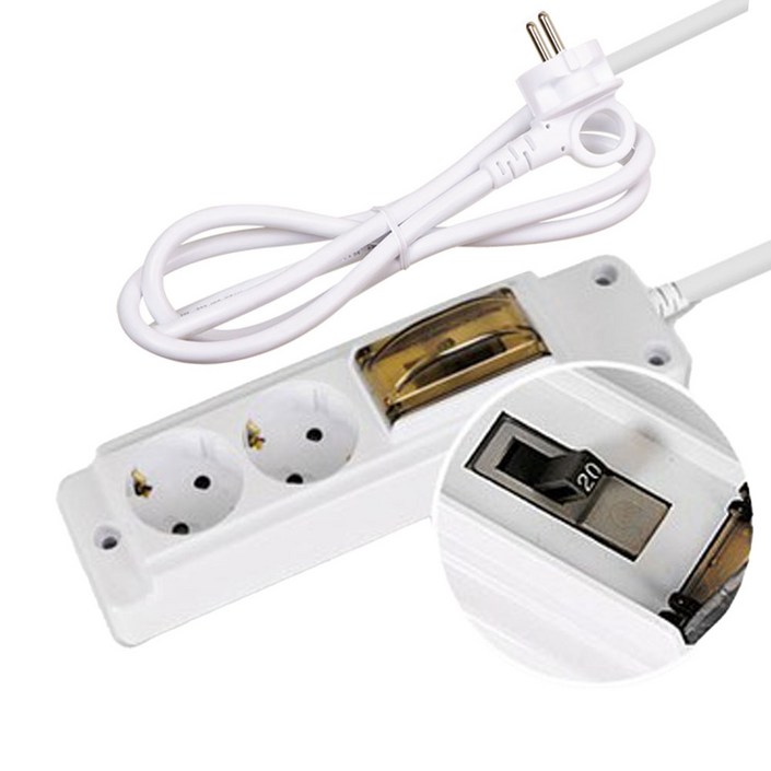 현대일렉트릭 4000W 고용량멀티탭 안전콘센트 배선차단 2구 현대일렉트릭 4000W 고용량멀티탭 안전콘센트 배선차단 2구