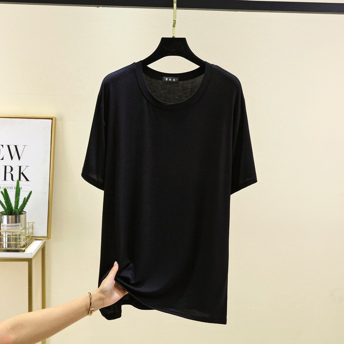 여성 빅사이즈 모달 라운드 반팔 찰랑 티셔츠 2XL4XL KX2520