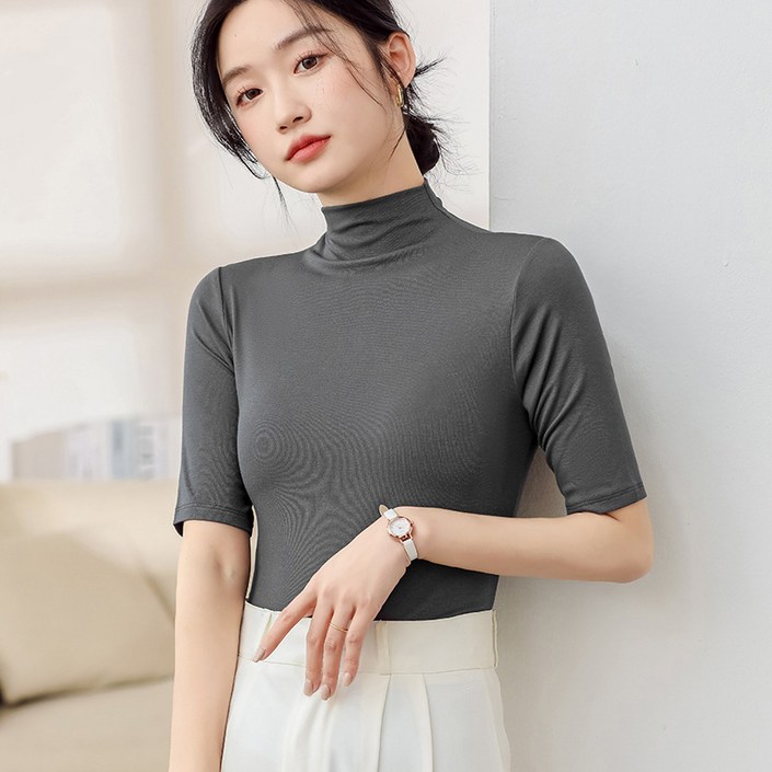 솔리드 모달  폴라 반팔목티 반목티  SH279