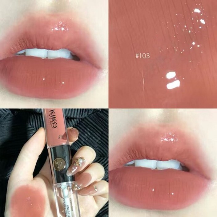 fizz 안지워지는립스틱 KIKO 103 메이크업 미러 립 글레이즈 워터 립글로스 섹시한 레드 틴트 리퀴드 립스틱 오래 지속되는 모이스처라이징 뷰티