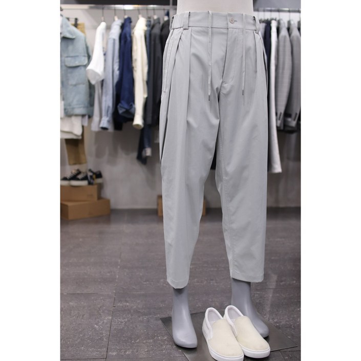 BON 슬랙스 BN4MT381LY 그레이 트리아세테이트 루즈핏 아웃포켓 밴딩 바지