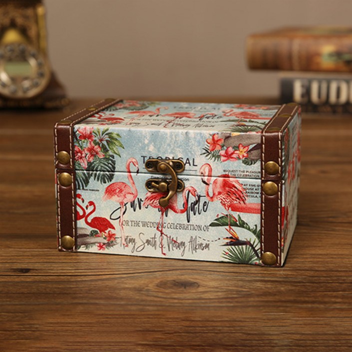 앨리스앤 빈티지 보관함 앤틱 소품함, 1개, 플라밍고 (HR178)