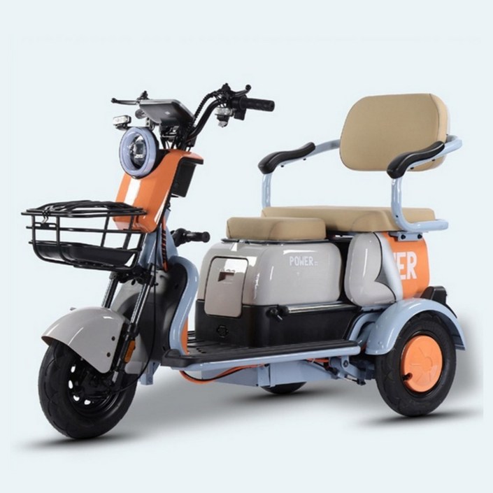 리셀크루 X5 삼륜 전기스쿠터 세발 전동차, ORANGE + BROWN