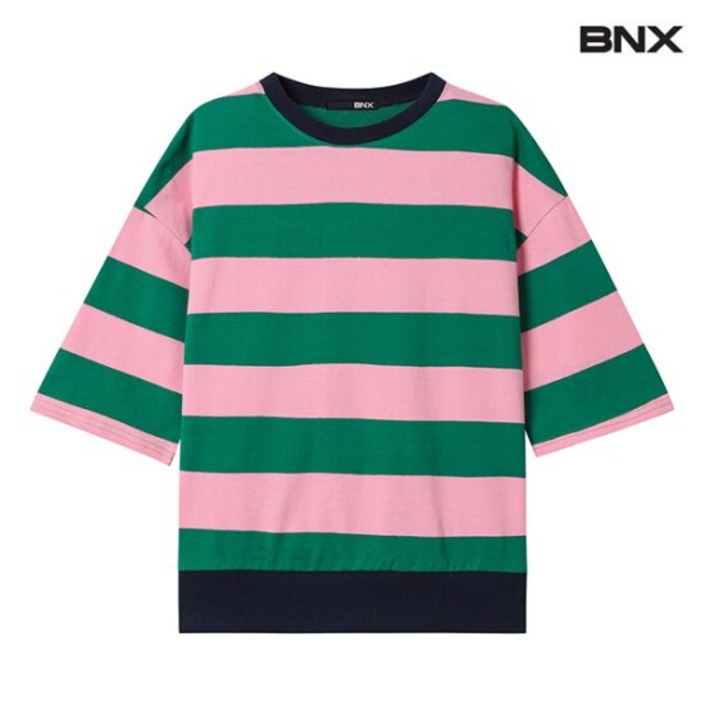 BNX 단가라 반팔 티셔츠 BX1TS009L0 934421
