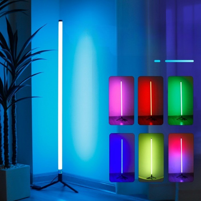 루카스 RGB 장스탠드 네온사인 거실 조명, 1개, 혼합색상 루카스 RGB 장스탠드 네온사인 거실 조명, 1개, 혼합색상