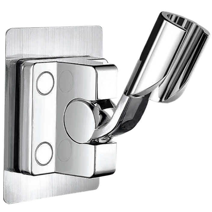 다각도 조절 초강력 접착식 샤워기 거치대, 1개, 실버