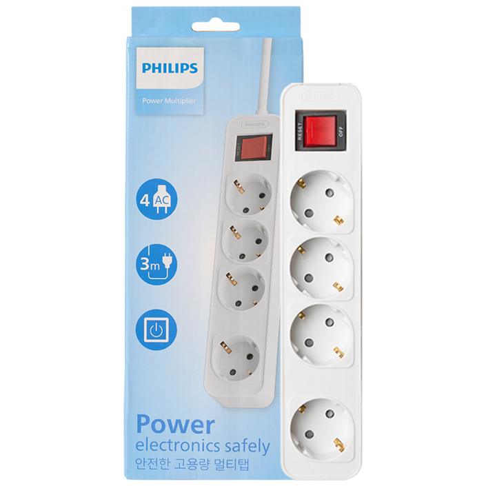 필립스 고용량멀티탭 4000W 워크탭 과부하차단