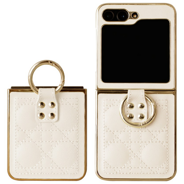 제루크 갤럭시 호환 Z플립 제트플립 지플립 소가죽 골드라인 링 케이스