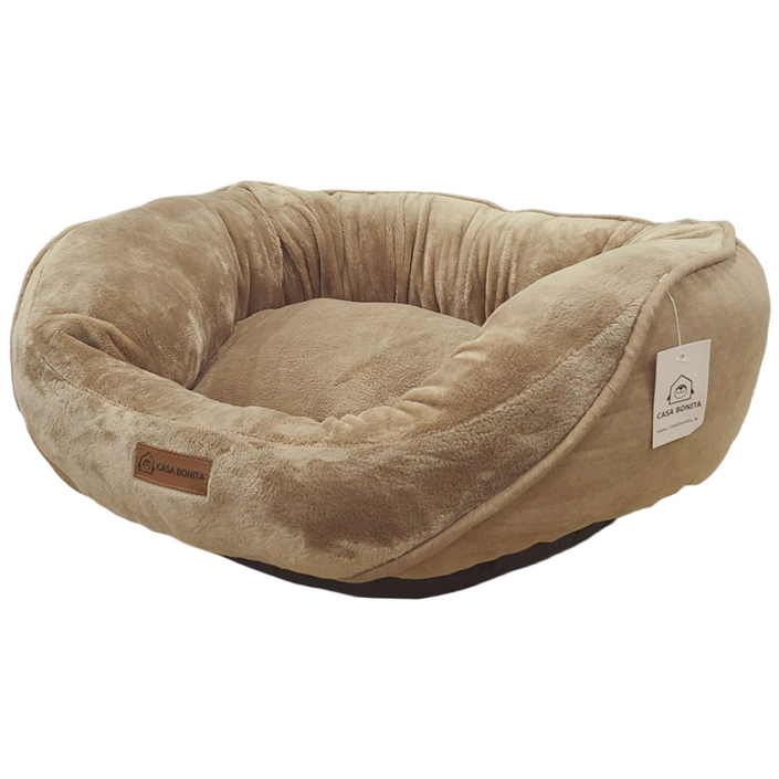 까사보니따 소프트베드 타원형 애견 방석, 브라운, 1개