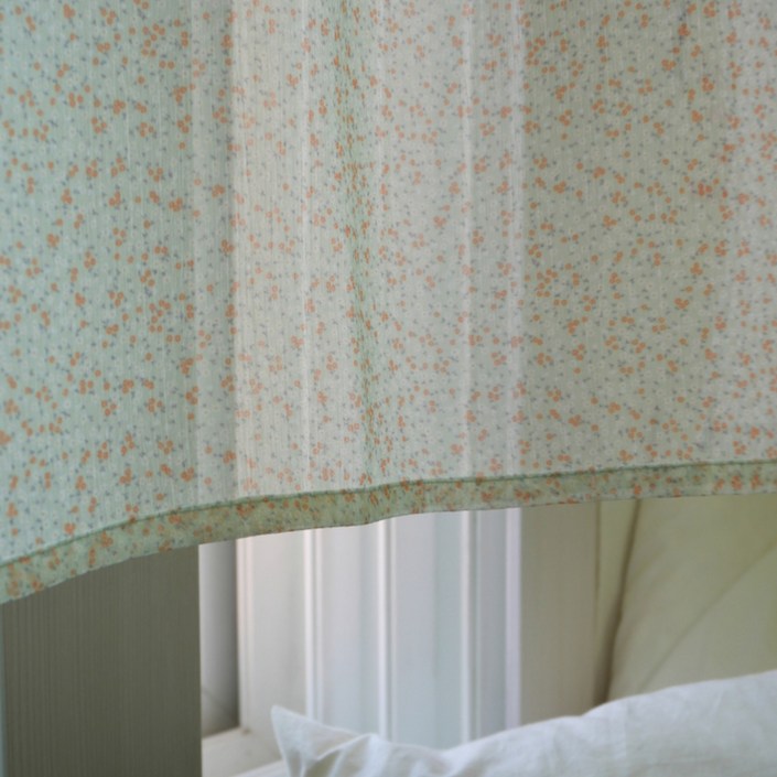 잔잔한 꽃 무늬 쉬폰커튼 라오비 묭플라워 쉬폰 빈티지 가리개 창문 커튼 라비팡