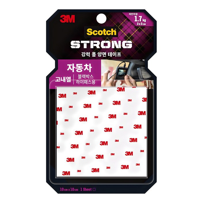스카치 강력 고내열 폼 양면 테이프 10 x 10 cm, 1개 스카치 강력 고내열 폼 양면 테이프 10 x 10 cm, 1개