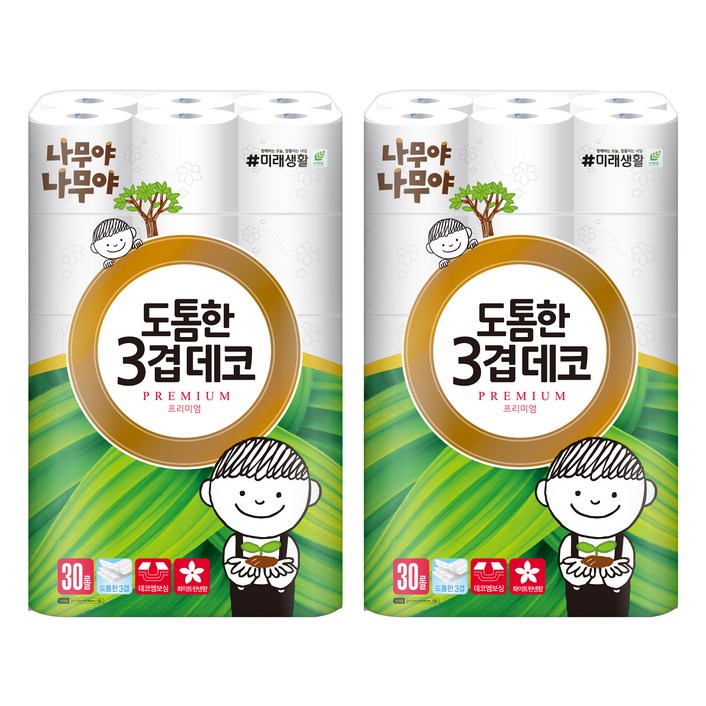 나무야나무야 도톰한 3겹 데코 고급롤화장지