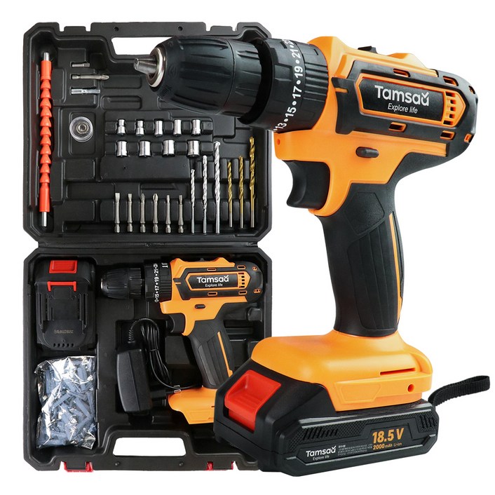 탐사 파워 해머전동드릴 2Ah 리튬이온배터리 공구세트, 1세트