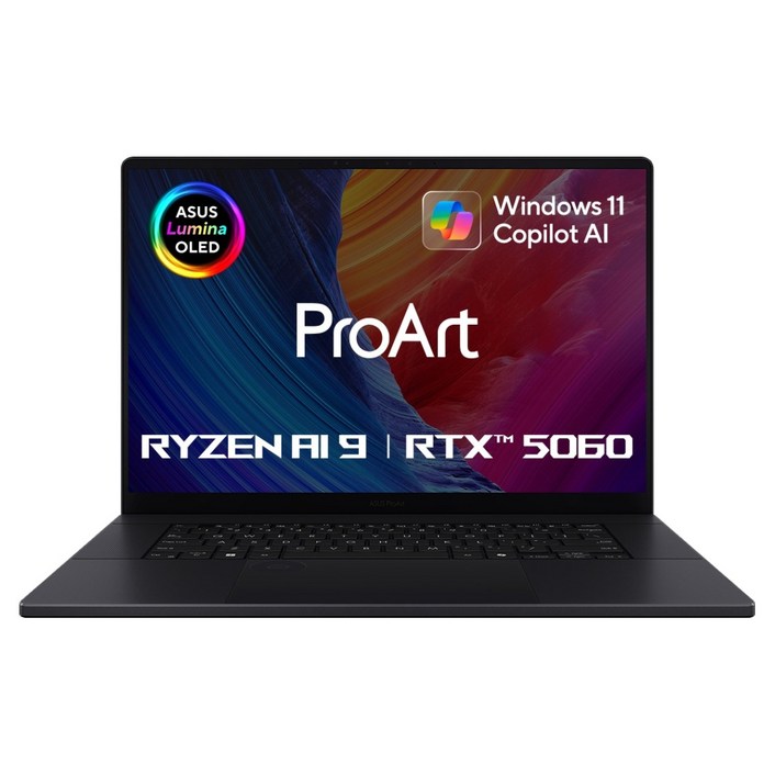 에이수스 2025 프로아트 P16 라이젠 AI 라이젠 AI 300 시리즈 지포스 RTX 5060, 나노 블랙, 2TB, 32GB, WIN11 Home, H7606WMME027W