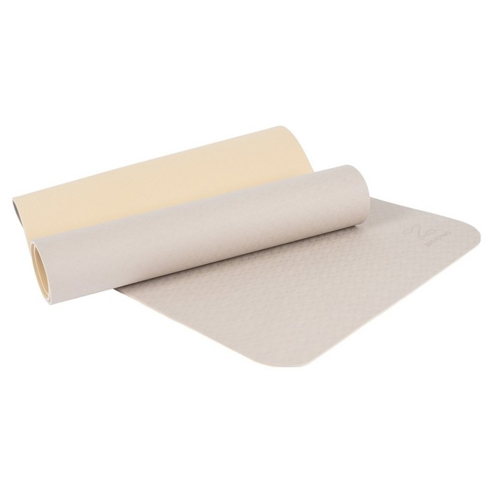 제로투헤라 미니멀 TPE 논슬립 트레이닝 양면 요가매트, 베이지  옐로우, 1개