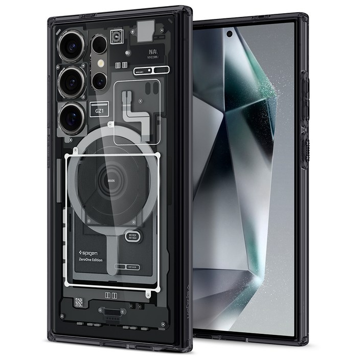 슈피겐  투명 맥세이프 울트라 하이브리드 원탭 메탈링맥핏 휴대폰 케이스 ACS07298