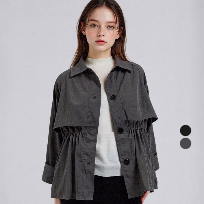 부루앤쥬디 여성용 스트링 트렌치 숏 자켓 BORIJK501B