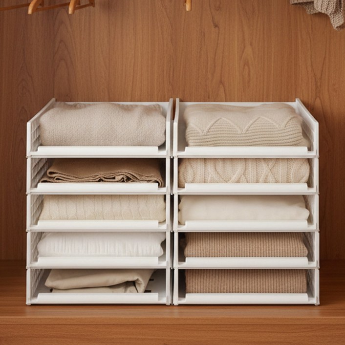 보노하우스 풀 슬라이딩 옷정리 적층 트레이 중형, 단일색상, 10개