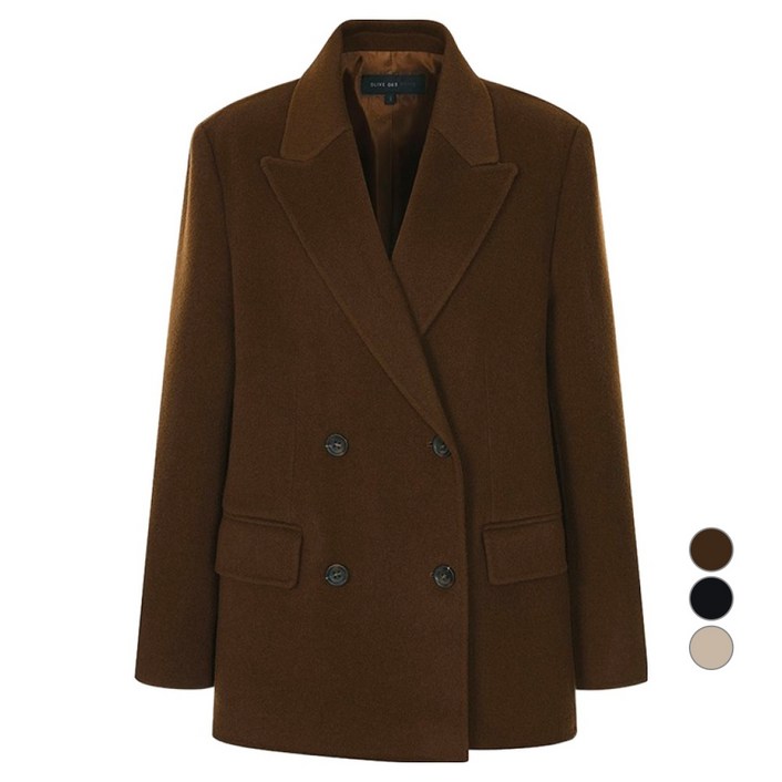 올리브데올리브 여성용 테일러드 카라 핸드메이드 자켓