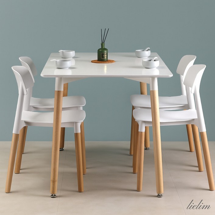 리엘림 식탁의자 카페의자 허리편한 의자, 2개, 화이트우드