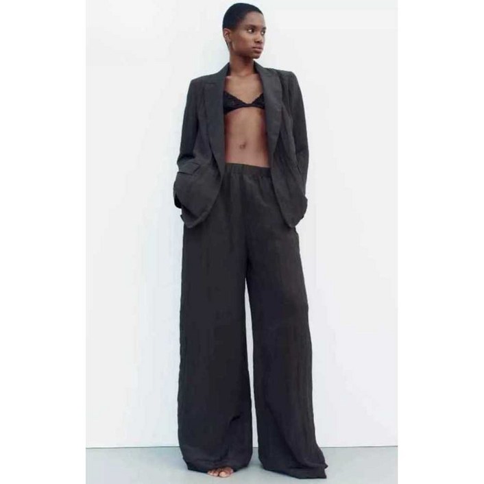 ZARA 여성자켓 데이트룩 매쉬 가디건 블레이저 와이드 팬츠