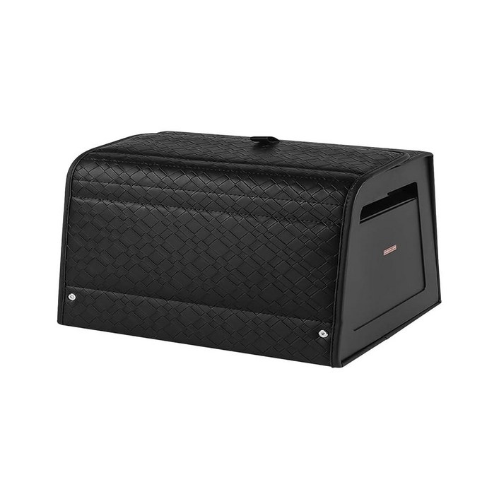 Ergocar 자동차 트렁크 보관 정리함 가죽 자동차 보관 상자 클린 툴 액세서리 컨테이너 접이식 자석 커버 방수 SUV/트럭/자동차에 적합, 블랙