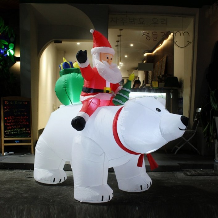 LED 에어벌룬 대형 산타와 북극곰 에어산타 170cm, one color